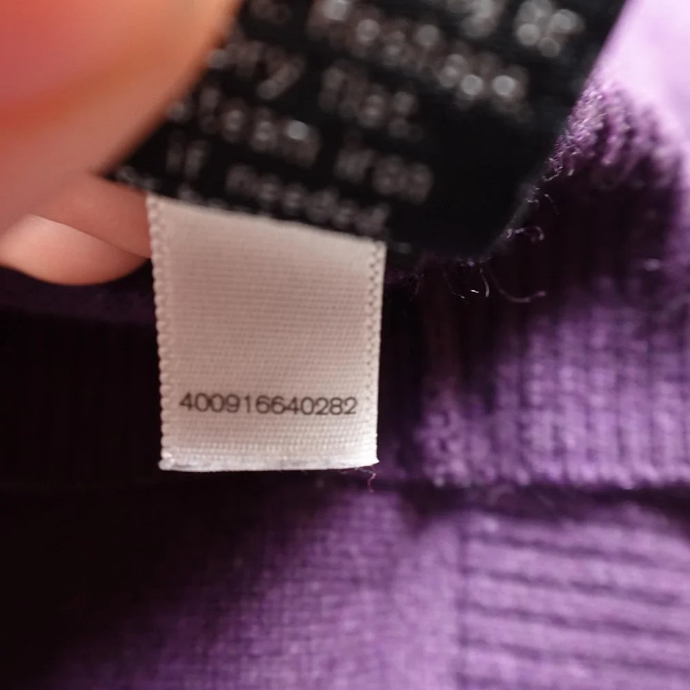 APT 9 Sweater Mens Large Purple Merino Wool Blend V Neck‎ Long Sleeve Pullover